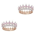 thumbnail image 1 of VONKY Alloy Exquisite Craft And Delicate Pattern Rhinestone For Wedding Or Bridal Electroplated Gold  + pink 2Set, 1 of 6