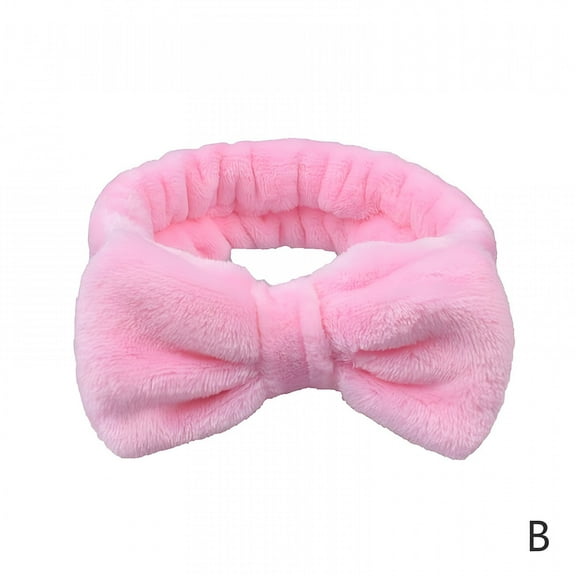 TELOLY Soft Headbands for Washing Face Bow Knot Coral Fleece Hairband Elastic Facial Makeup Headband Hair Band for Women Girls Spa Headwraps Headwear Hair Accessories