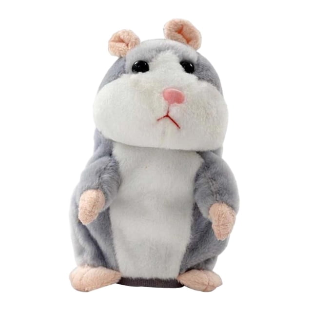 Juguete de hámster Baoblaze interactivo de peluche gris 18 cm