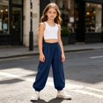 thumbnail image 6 of Ruyang 3T-15Years Girls Lightweight Baggy Joggers Elastic Waist Wide Leg Pants Kids Teen Hip Hop Dance Casual Sports Trousers, 6 of 7