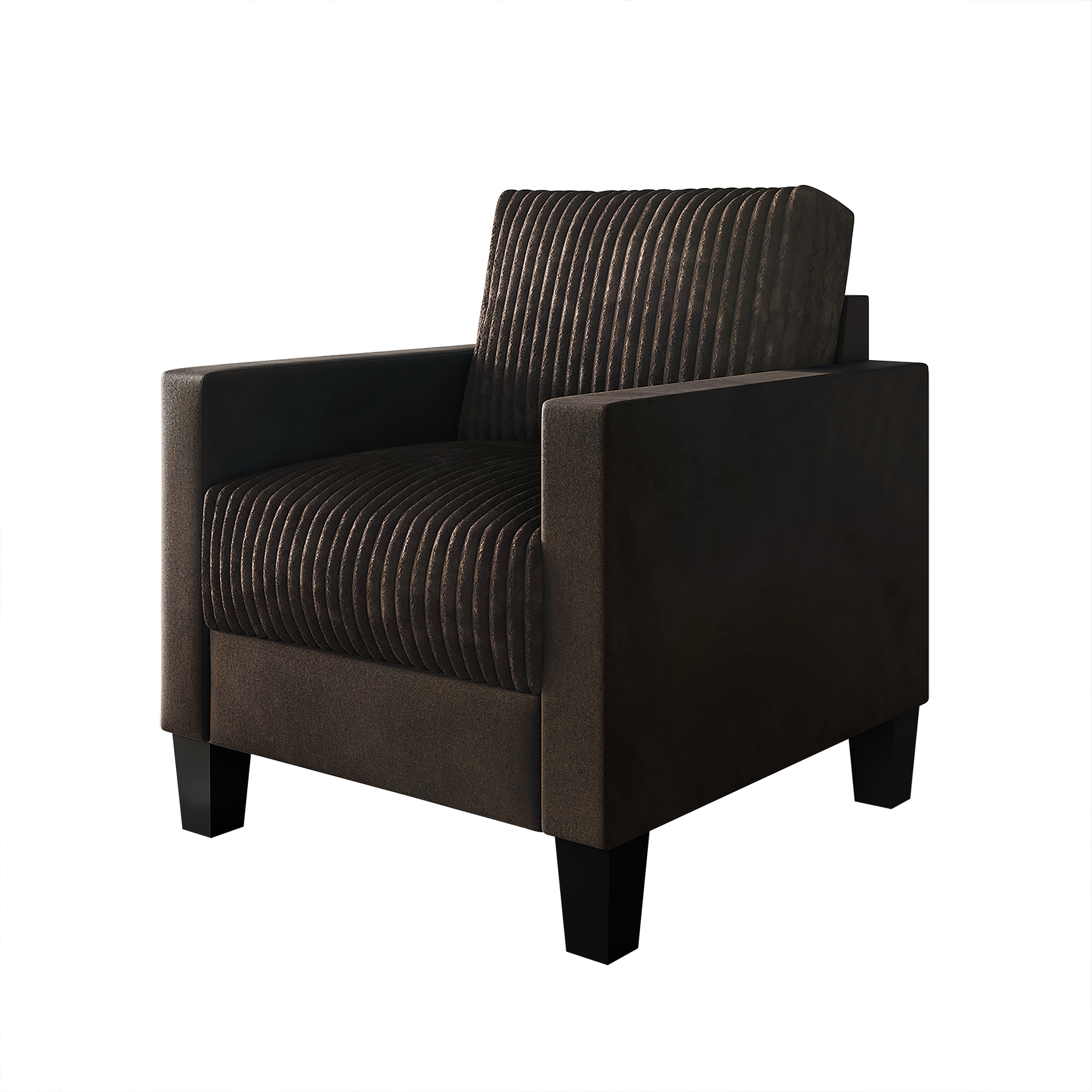 Castle Place Contemporary Corduroy Velvet Chair, Brown