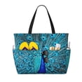 thumbnail image 1 of Fotbe Beautiful Blue Peacock Bolsa de Viaje para Playa - Resistente al Agua, Bolsa Tote de Gran Capacidad y Ligera con 7 Bolsillos para Mujeres y Hombres, 1 of 7