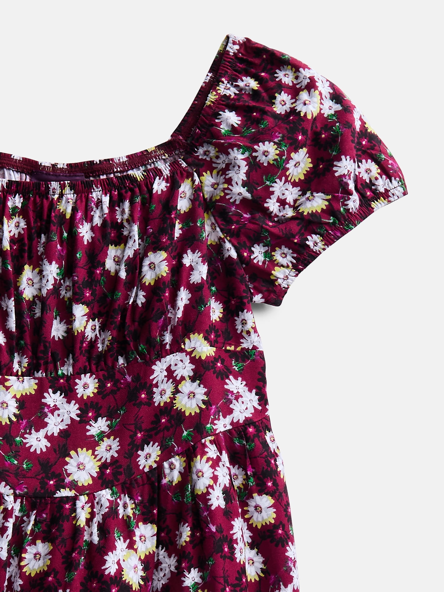 Weekend Academy Girls Square Neck Dress with Puff Sleeves, Sizes 4-18
