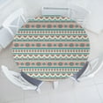 thumbnail image 3 of Ambesonne Tribal Fitted Round Tablecloth, Aztec Art Style, 45"- 56" Diameter, Cream Aqua and Peach, 3 of 5