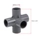 thumbnail image 2 of Conector de tubo en forma de codo de 5 vías, grado de mobiliario, accesorios de esquina en forma de T de 1/2 pulgada, color gris, 2 piezas, 2 of 3