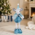 thumbnail image 4 of Blue elk Standing Figure, Telescoping Christmas Doll Decor, Vintage Plaid Fabric Stretchable Figures, for Xmas Tree Home Party Festive Decor Christmas New Year Gift, Holiday Display Collection, 4 of 7