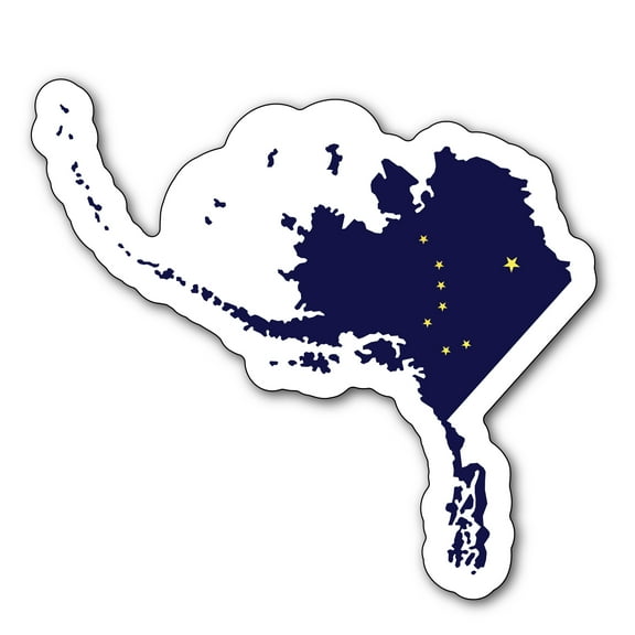 Auto Drive Alaska State Vinyl Automotive Decal, Multicolor, 7.75” x 5”