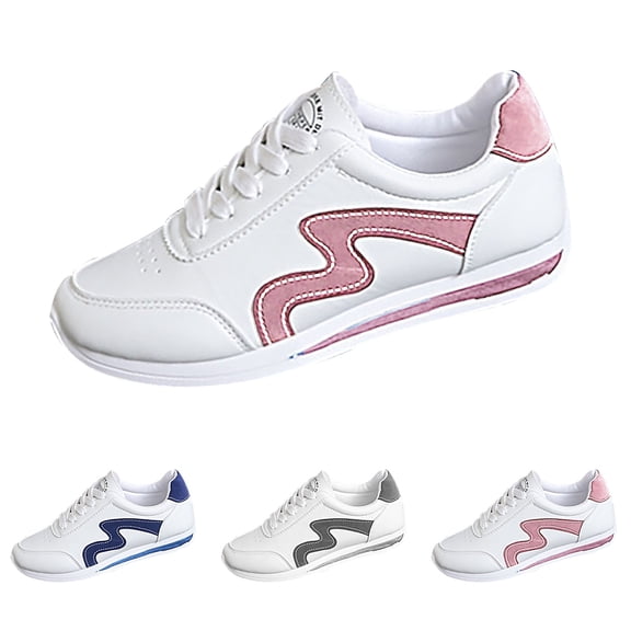 AUDeals Women's Retro Court Sneakers, Lace Up Casual Shoes with Tennis Inspired Style for Walking and Hiking (Pink, 6)