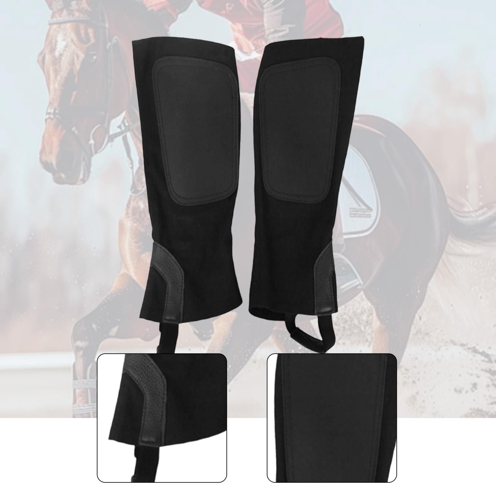 Wswqop Horse Riding Half Chaps Horseback Riding Premium Washable Women Men Supplies Protection Comfortable Canvas Equestrian Gear M
