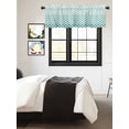 thumbnail image 3 of Kitchen Valances for Window, Teal Turquoise Chevron Stripes Light Filtering Rod Pocket Valance Curtain, Ombre Abstract Art Short Curtains Window Topper for Bedroom Bathroom Living Room 54x18in, 3 of 9