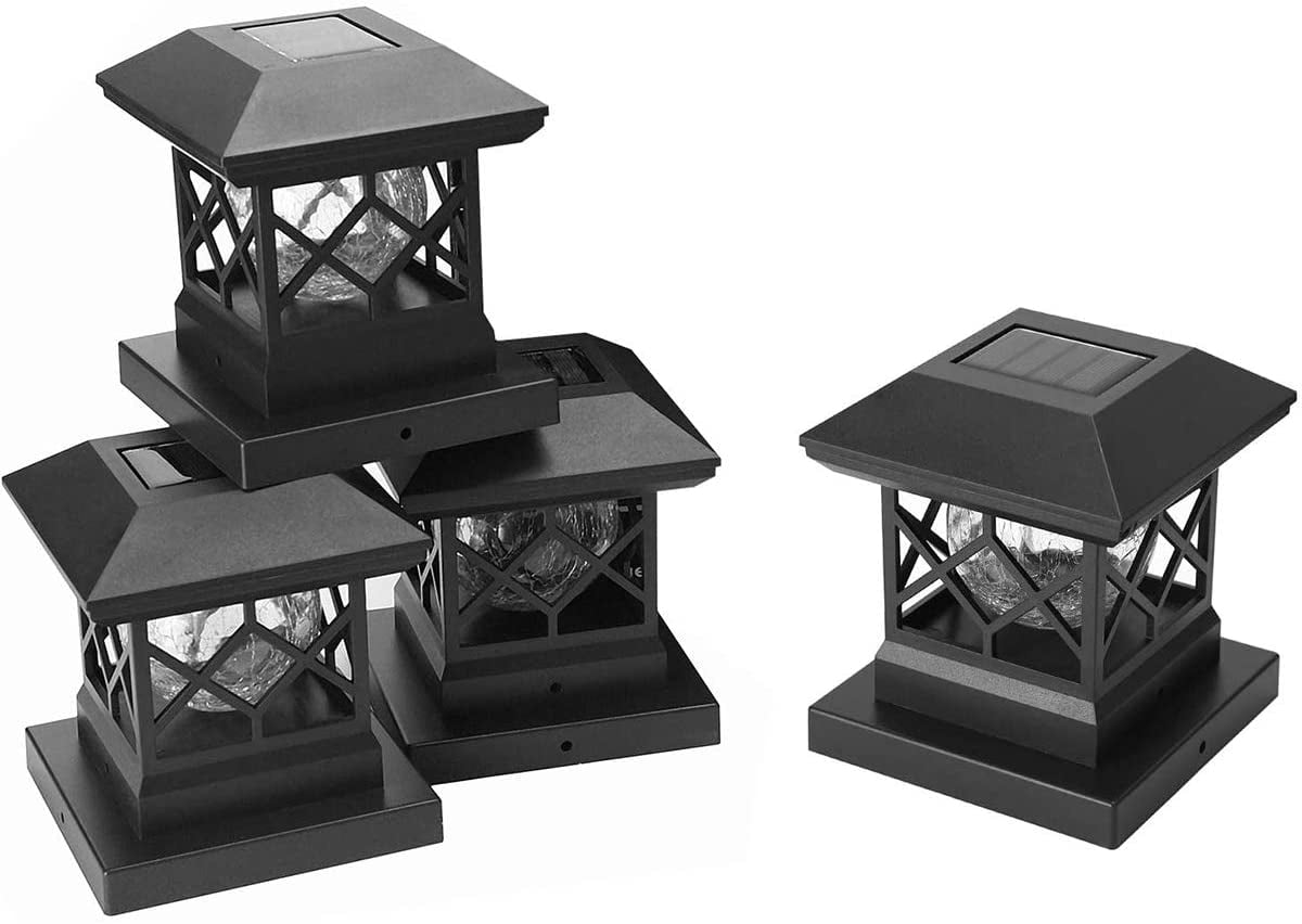 Solar Post Cap Lights Outdoor Waterproof LED Fence Post Solar Lights