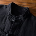 thumbnail image 6 of Mens Casual Chinese Tang Suit Kung Fu Shirt Chinese Traditional Tang Suit Tai Chi Blouse Black L by Awwp, 6 of 7