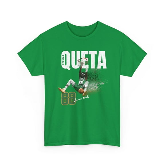 Neemias Queta #88 Basketball Cartoon Unisex Heavy Cotton Tee-KBTNQ001-Irish Green-M