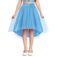 thumbnail image 1 of Sinleey Kids Girls Sparkly Irregular Hem Tulle Skirt Rhinestone Flower Decor Tutu Skirt for Pageant Prom Party Blue 6, 1 of 5