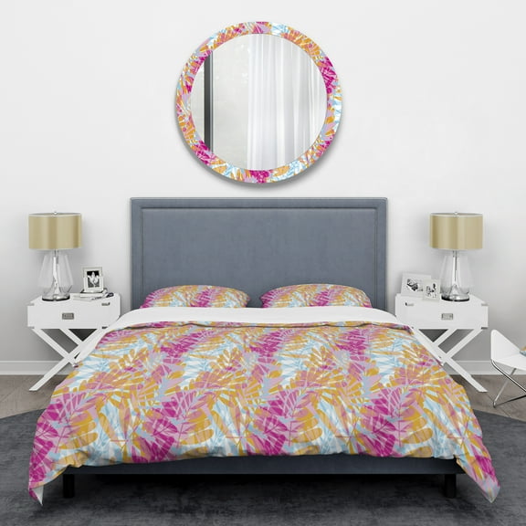 Designart 'Retro Floral Pattern III' Mid-Century Modern Duvet Cover Set