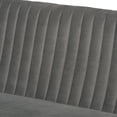thumbnail image 5 of Baxton Studio Alvis Mid-Century Modern Grey Velvet Upholstered Back 2-Piece Dining Corner Bench, 5 of 9