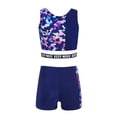 thumbnail image 2 of YEAHDOR Girls 2Pcs Leopard Prints Activewear Set Crop Top Vest with Shorts Sports Athletic Outfit,Sizes 6-14, 2 of 7