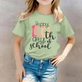 thumbnail image 2 of Little Kid Children's Printed Round Neck Short Sleeved T Shirt For Boys And Girls Girls Top with Sports Bra Clothes Tops Little T Shirts Size 6 Space Girl Thick Wet Suit Top Bad 3-4 Years Green, 2 of 4