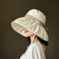 thumbnail image 6 of Casual Adjustable Breathable Wide Brim Sun Hat Sun Protection Fisherman Hats Bucket Cap BEIGE, 6 of 8