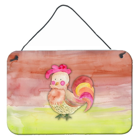 Carolines Treasures BB7417DS812 Rooster Watercolor Wall or Door Hanging Prints  8x12 multicolor