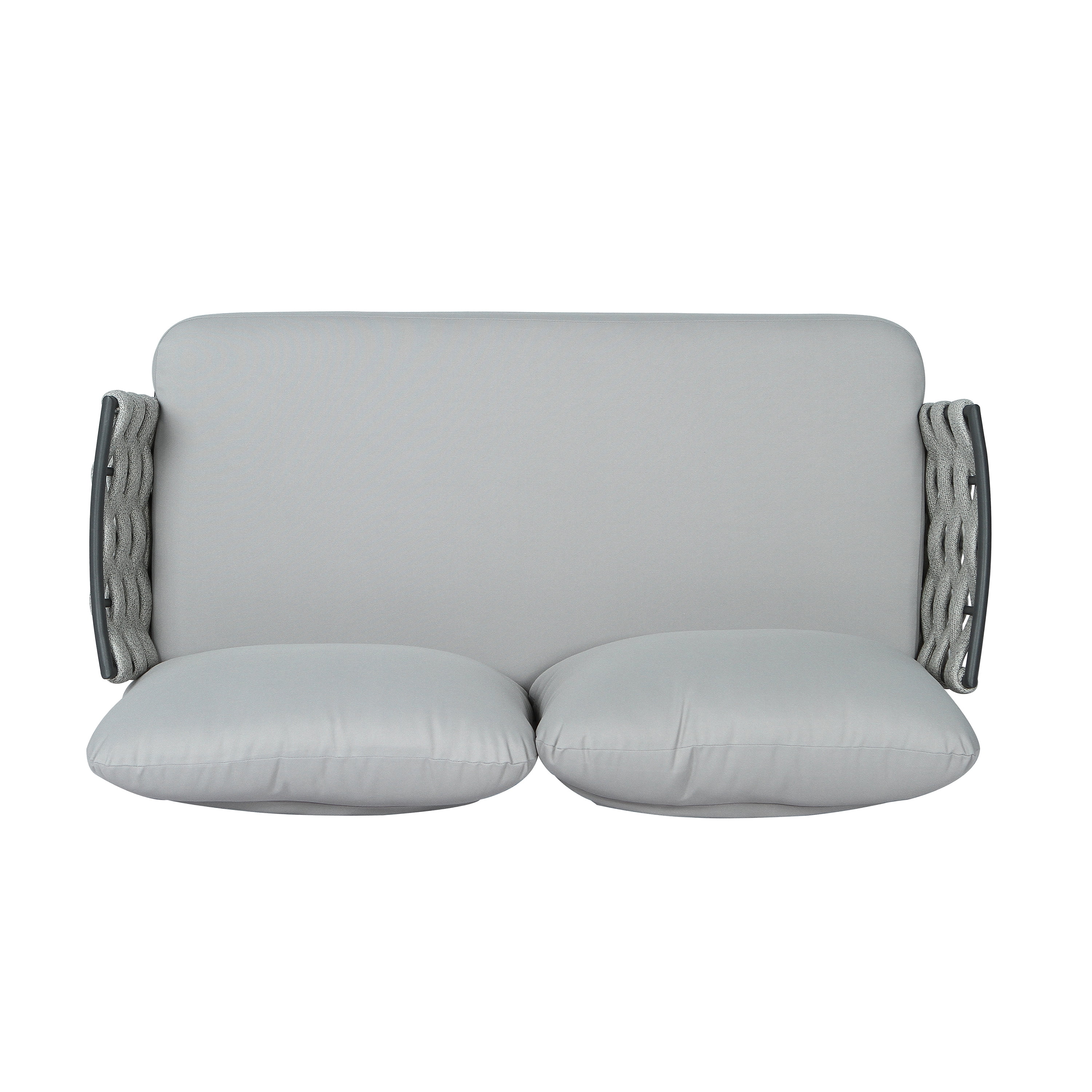 Loveseat and Table, Outdoor Steel Furniture for Patio Garden, Grey