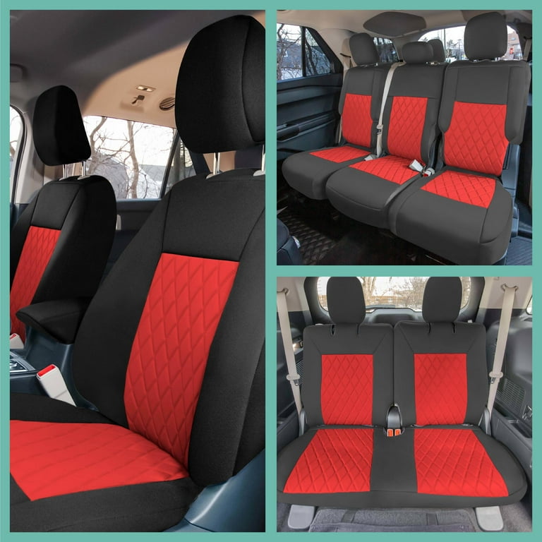 For 2020 2024 Ford Explorer Base FH Group Neoprene Custom Fit Car Seat Covers Water Resistant Full Set Red Walmart