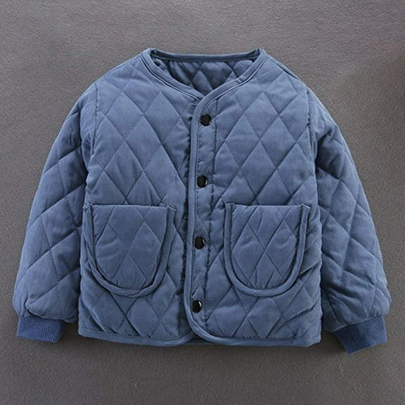 ATOGUTA Little Big Boys Girls Down Coat Fleece Jackets Hooded Outerwear Snow Thicken Clothes Blue, Size 7-15