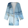 thumbnail image 4 of Effortlessly Trendy - Open Front Style! HIMIWAY Kimonos for Women Casual Women's Casual Fashion Retro Printed Lightweight Medium Length Jacket Cardigan Blue M, 4 of 5