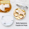 thumbnail image 4 of 2Pcs Round Marble Contact Lens Case, Portable Contact Lens Box Kit with Mirror, Travel Contact Lens Holder Mini Box Container(Rose Gold+Gold), 4 of 7
