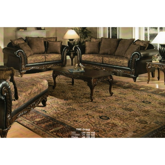 3pc Dark Cherry Finish Table , Comprising Coffee & End Tables, Traditional With Ornate Detailing Details, Rubberwood, Rectangular, For Living Room Tables