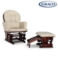 thumbnail image 3 of Graco Parker Semi-Upholstered Glider and Ottoman, Cherry with Beige Cushions, 3 of 3