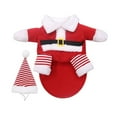 thumbnail image 2 of SPRING PARK Dog Cat Christmas Santa Claus Costume, Funny Pet Cosplay Outfits with a Cap, Puppy Fleece Warm Apparel Clothes for Xmas, 2 of 7