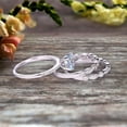 thumbnail image 2 of 1.75 Carat 3Pcs Wedding Ring Set Aquamarine Engagement Ring Round Cut Art Deco 10k White Gold, 2 of 5