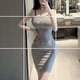 thumbnail image 4 of Vestido sin espalda a rayas con tiras para mujer, vestido envolvente con tirantes finos a la moda de verano para mujer, vestido cruzado con rayas blancas y negras, talla libre, 4 of 8