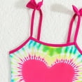 thumbnail image 5 of GYRATEDREAM Toddler Baby Girls One Piece Swimsuits Kids Fashion Love Print Quick Dry Ruffle Spaghetti Strap Beach Bathing Suit Beach Swimwear Pink for 3-9 Years, 5 of 7