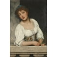 thumbnail image 2 of Eugen von Blaas 13x18 Black Ornate Wood Framed Double Matted Museum Art Print Titled - Girl at the Window (1889), 2 of 5