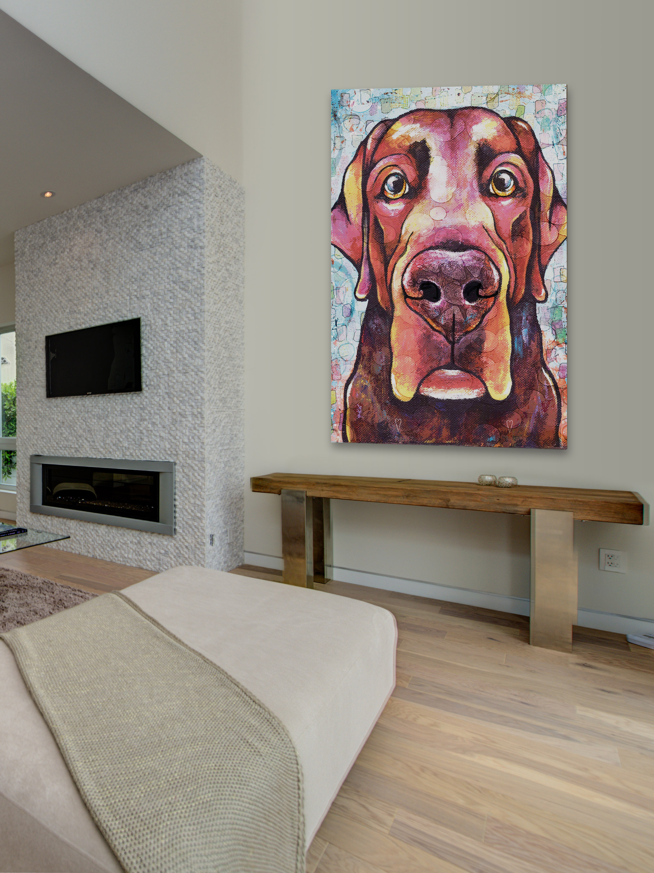 "Lab Pop Art" Painting Print on Wrapped Canvas
