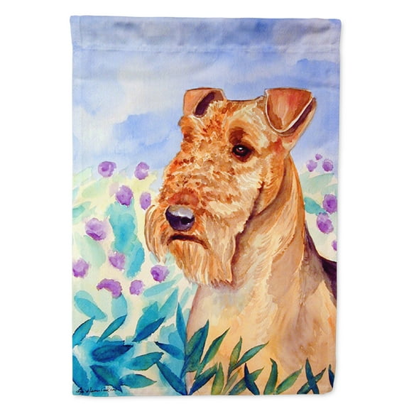 Carolines Treasures 7007-FLAG-PARENT Airedale Terrier in Flowers Flag  multicolor