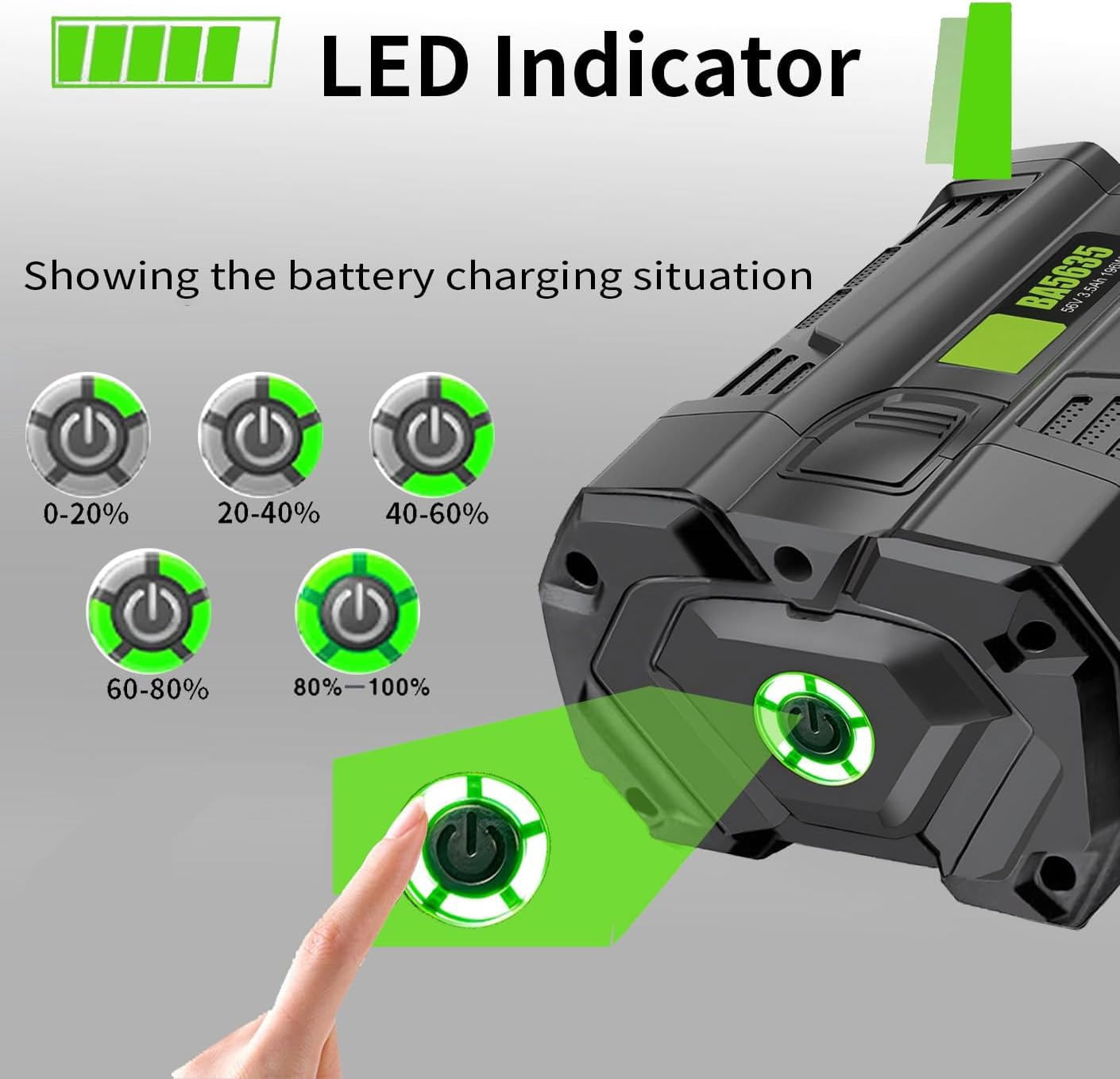 3.5Ah Replacement for EGO Battery 56V Power+ BA1400T BA2800T BA4200T BA5600T Lithium Ion Battery Compatible with All EGO Power Tools