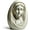Virgin Mary, variant on Egg-Shaped Ceramic Jesus Figurine, 5.9 Inch Religious Tabletop Statue with Gold Accents for Shelf, Mantel, Desk, Prayer Table Decor