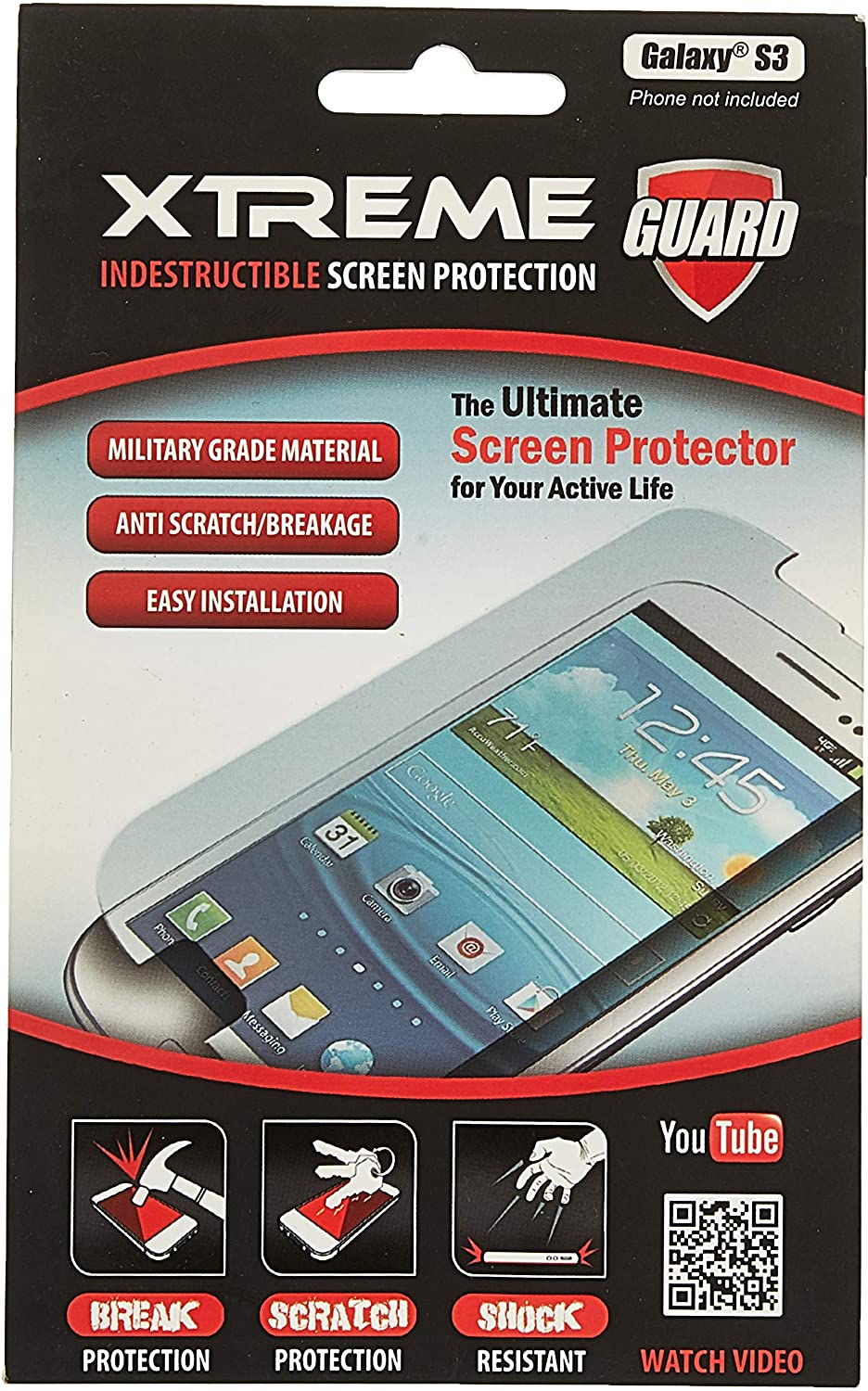 Xtreme55255 Indestructible Screen Protector for Galaxy S III 1 Pack