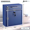 thumbnail image 4 of AdirOffice Ultimate Locking Wall Mounted Drop Box Medium Blue (631-05-BLU-PKG), 4 of 9