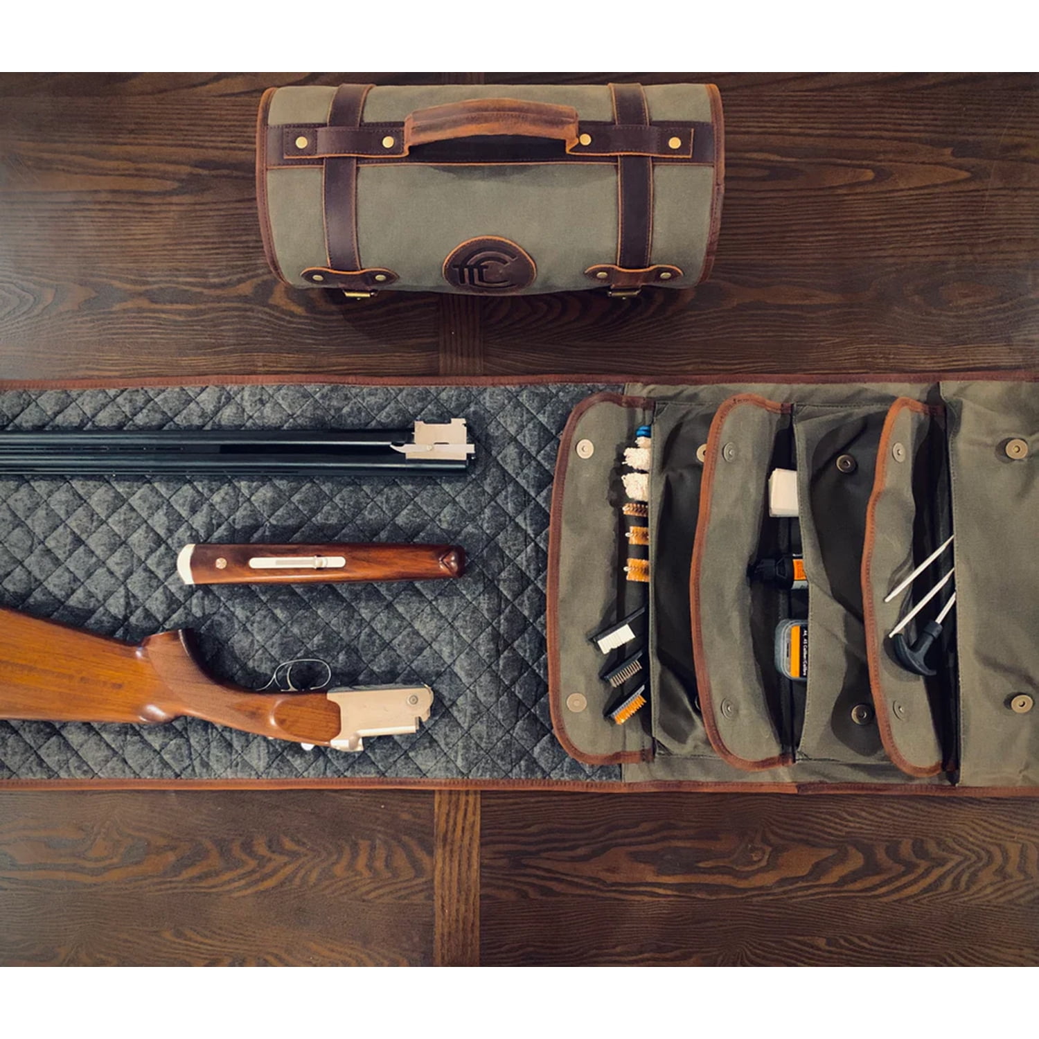 Outdoor Leisure Products Model CT10007 Canvas and Leather Gun Cleaning Mat