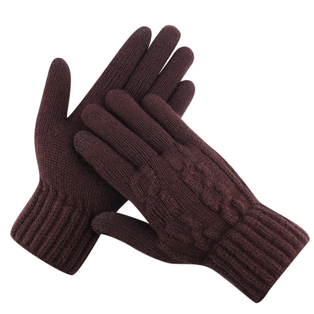 Guantes cálidos de invierno para hombre, guantes de cinco dedos elásticos informales elásticos gruesos tejidos a prueba de viento Fridja nalpqowj3300