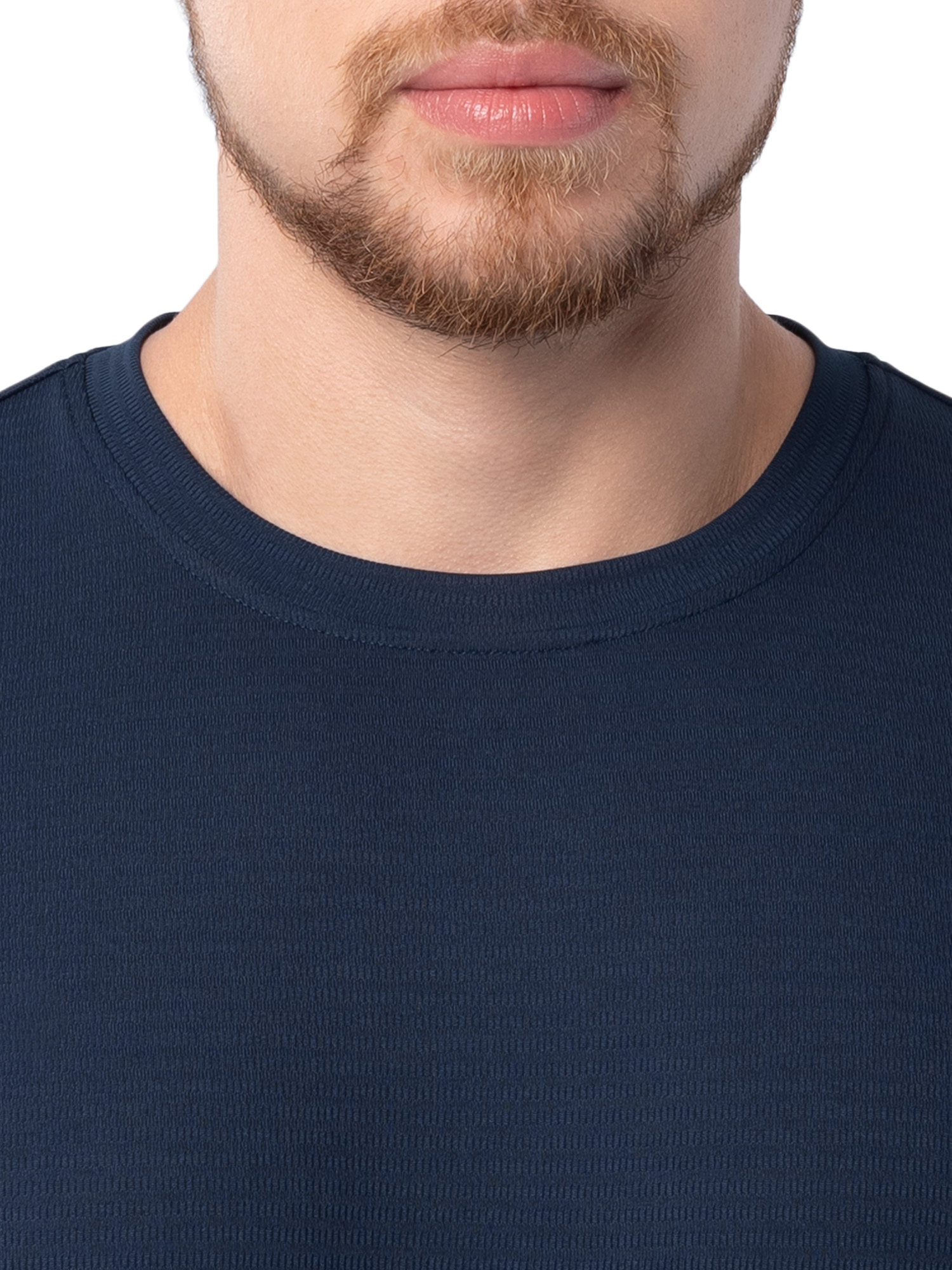 Playera de malla con líneas para hombre y tallas grandes, manga corta, tallas S-3XL 4
