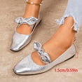 thumbnail image 4 of ShiShine Women's Mary Jane Flats Square Toe Bow Decor Slip On Comfortable Casual Work Dress Shoes, 4 of 6