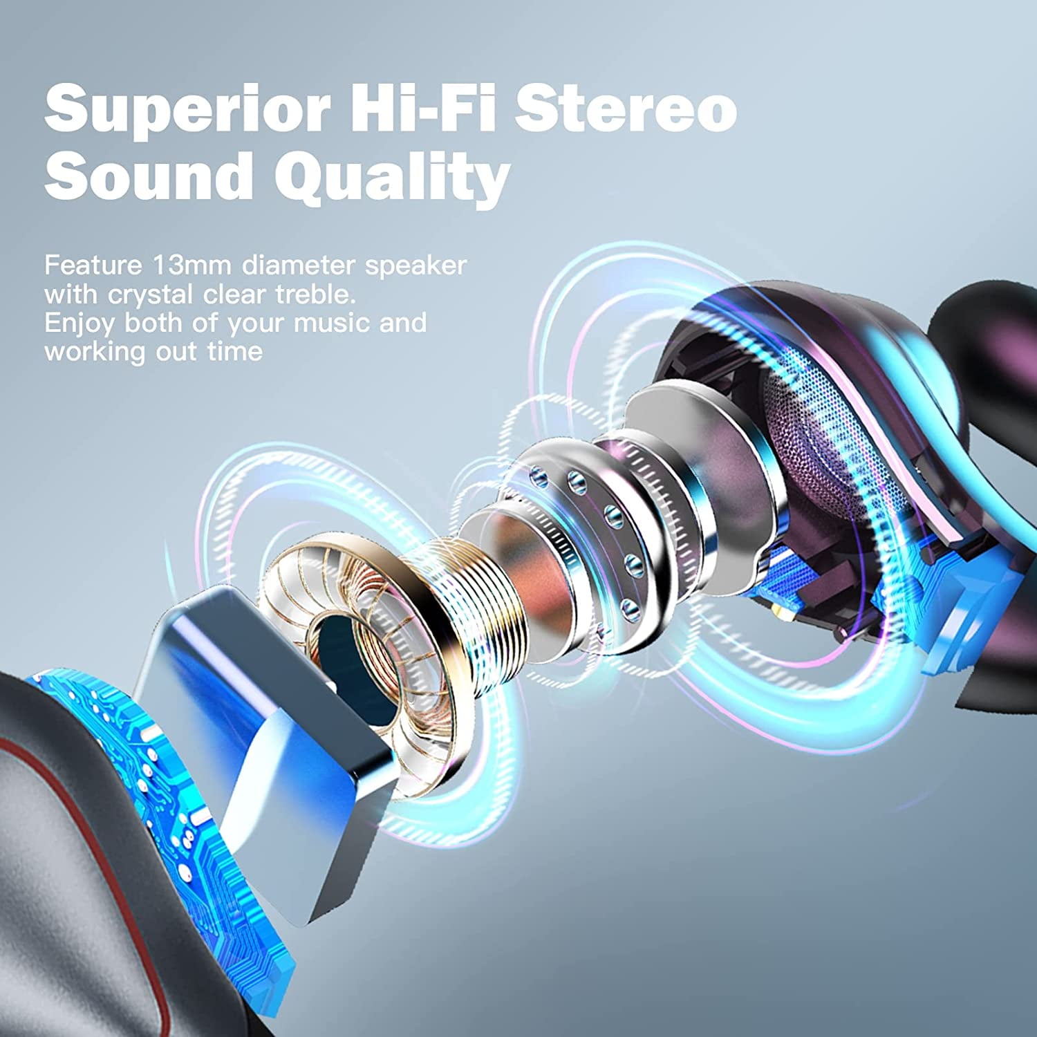 Open Ear Headphones Bluetooth True Wireless Open Earbuds for iPhone Android, Mini Open Ear Buds for Running with Mic Workout Headphones Cycling Sport Earphones Earbuds for Small Ear Canals- Gold