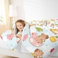 thumbnail image 3 of Erosebridal Swimming Capybara Kid Bedding Comforter Set, Summer Ocean Seashell King Bedding Sets, 7-Piece, 3 of 7