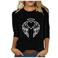 thumbnail image 2 of Aqestyerly Blouse Décontractée pour Femme, Imprimé Amusant, Coupe Ample, Col Rond, T-Shirt à Manches 3/4, Doux, Été, Quotidien, Haut Mode, Tee HWRETIE, 2 of 4