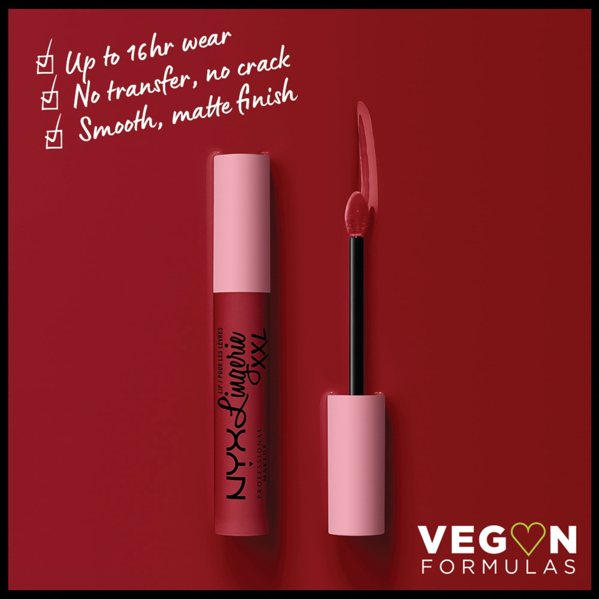 (2 pack) NYX Professional Makeup Lip Lingerie XXL Smooth Matte Liquid Lipstick, 16hr Longwear, It's Hotter, 0.13 fl. oz.